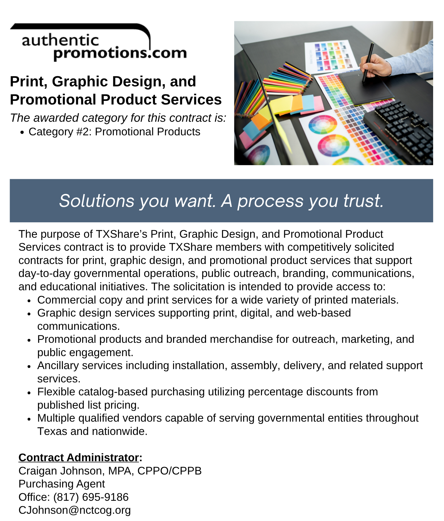 Authentic Promotions Landing Page