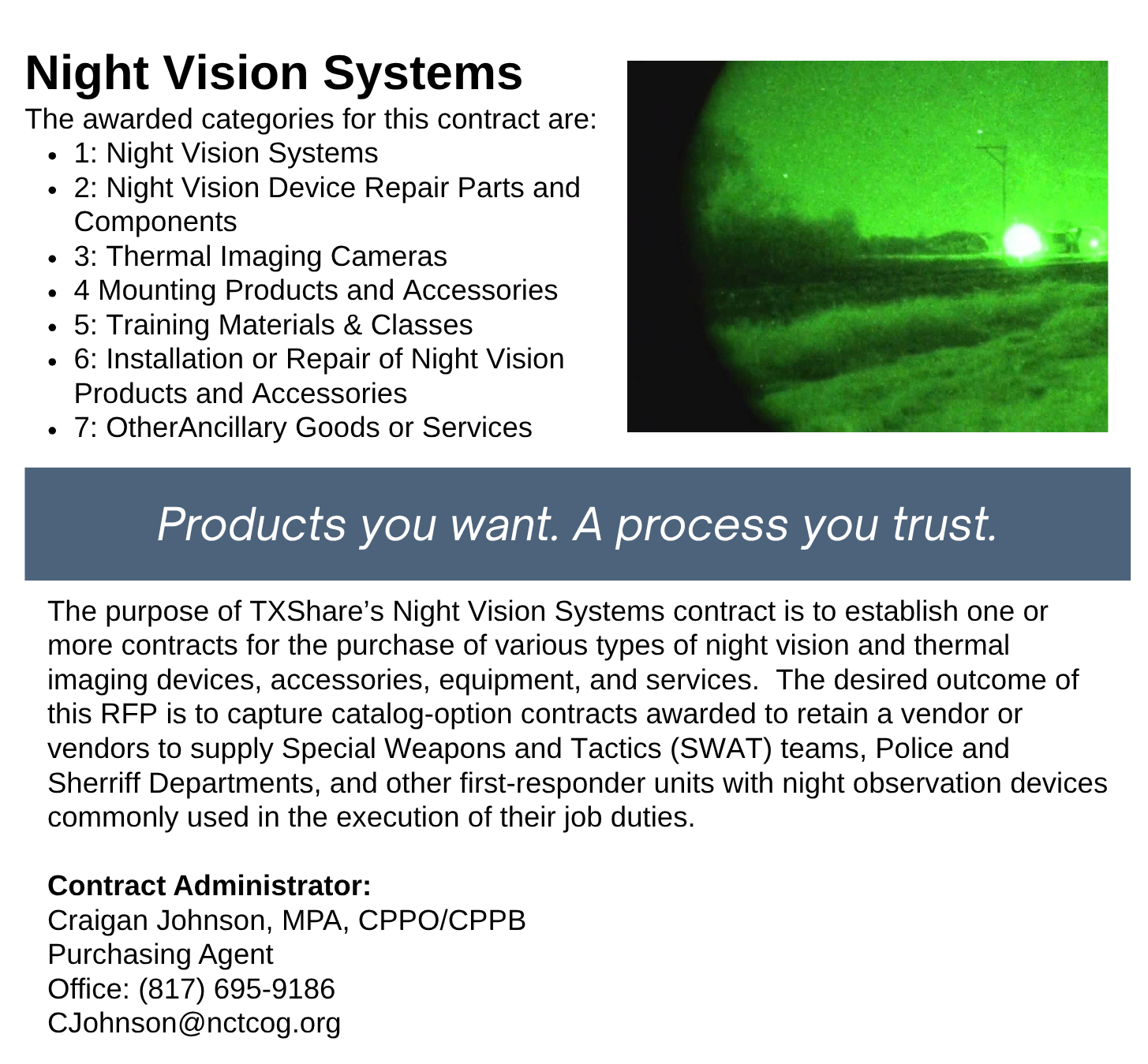 Night Vision Systems Landing Page