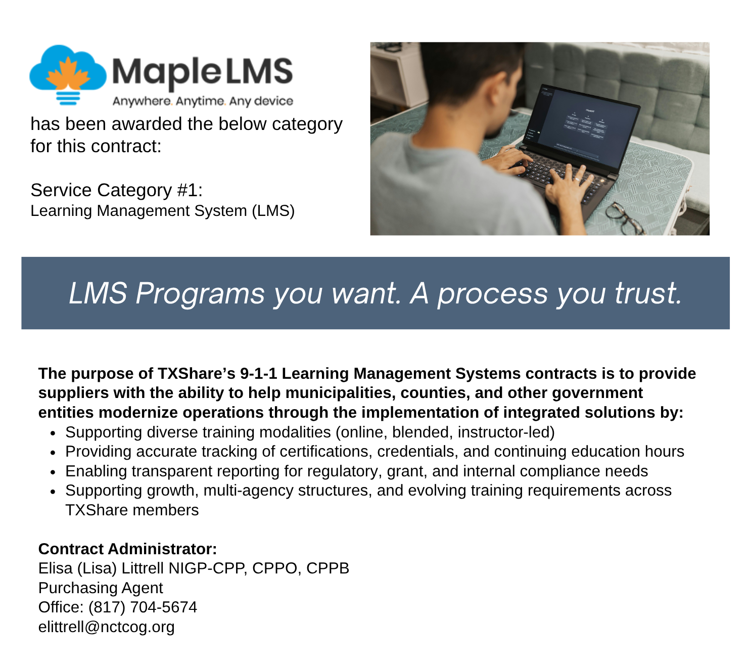 Maple LMS Landing Page