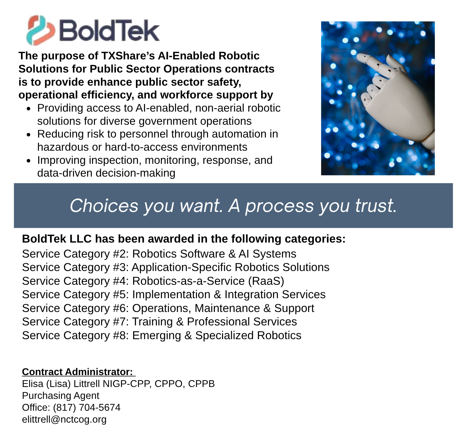 BoldTek LLC Landing Page Robotics