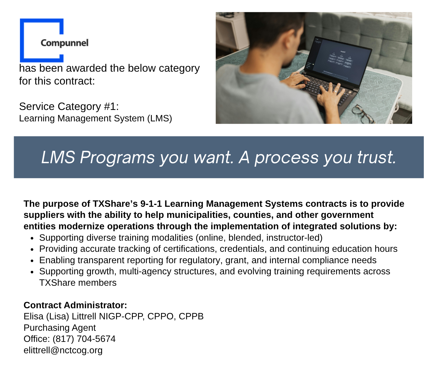 Compunnel LMS Landing Page